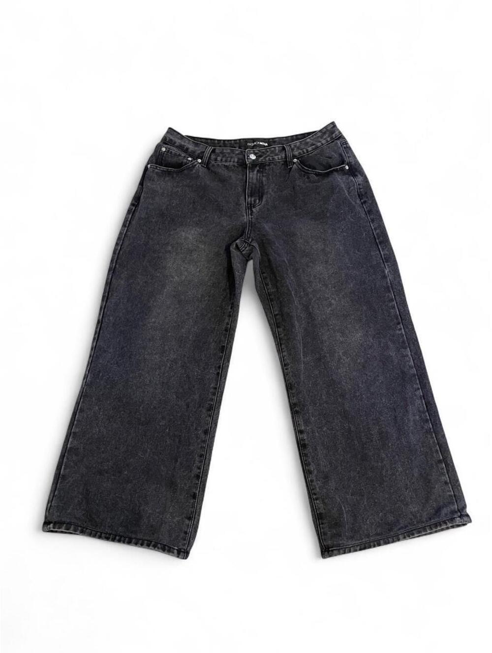 Fashionova Black baggy wide leg jeans